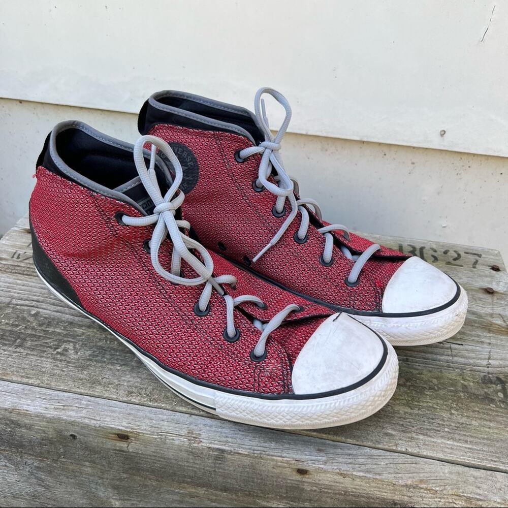 Converse all Star Syde Street Woven High Top Sneakers Maroon Mens 12